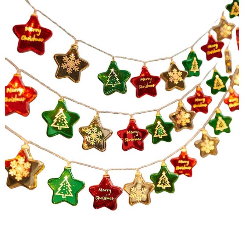 Coonoor LED-Lichterkette 3m 20 LED Stern Weihnachtskugeln Lichterkette Weihnachtsdeko, Weihnachtsbaum Lichterkette für Weihnachten Neujahr Party Deko von Coonoor