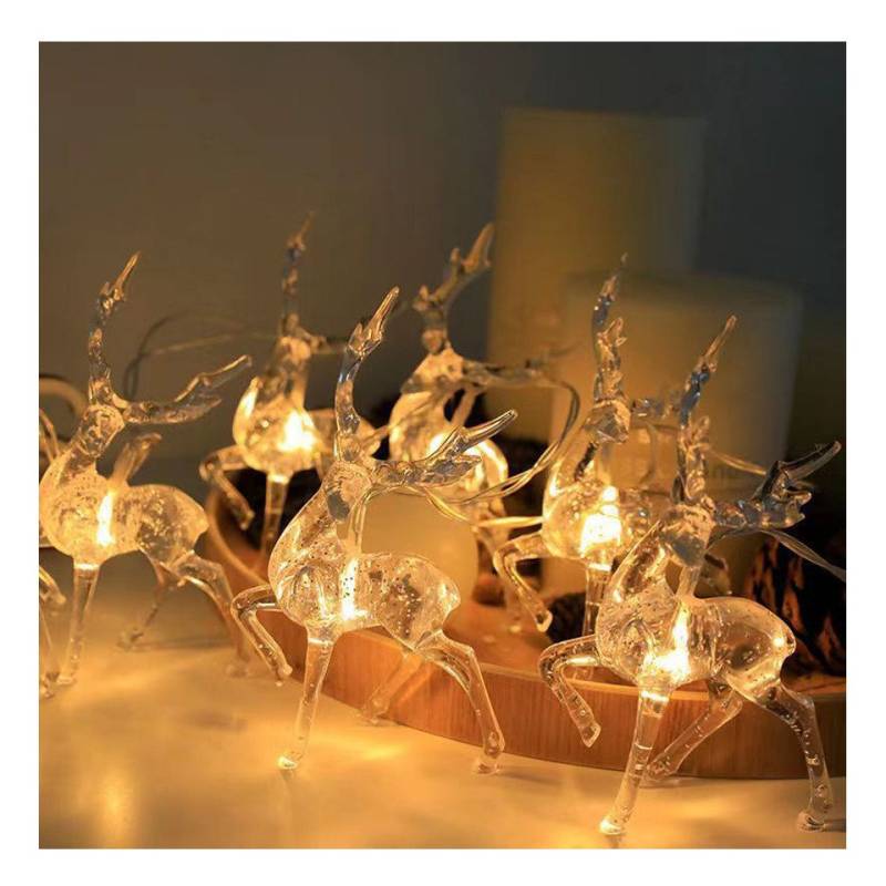 Coonoor LED-Lichterkette Elch-Lichterkette für fenster Weihnachtsdeko, Lichtervorhang, Außen Innen Weihnachtsdeko von Coonoor