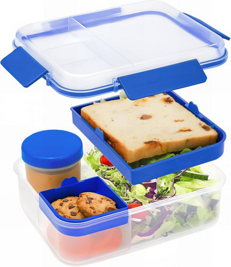 Coonoor Lunchbox Lunchbox für Kinder und Erwachsene 1600ML - Brotdose mit Fächern, Salatbox mit Trennwand von Coonoor