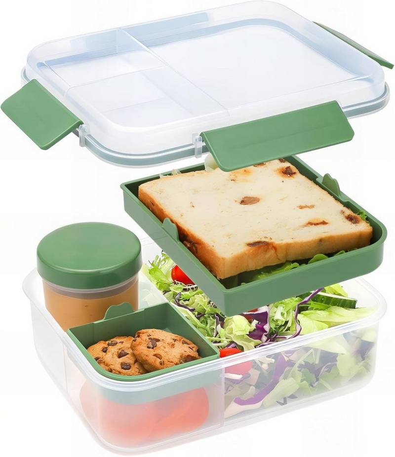 Coonoor Lunchbox Lunchbox für Kinder und Erwachsene 1600ML - Brotdose mit Fächern, Salatbox mit Trennwand von Coonoor