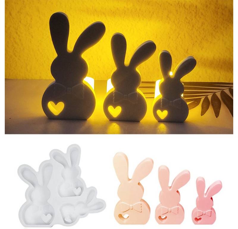 Coonoor Modellierwerkzeug Silikonformen Gießformen Ostern, DIY Hasen Silikonform Ostern, Gießform Frühling für DIY Osterdeko Handwerk von Coonoor