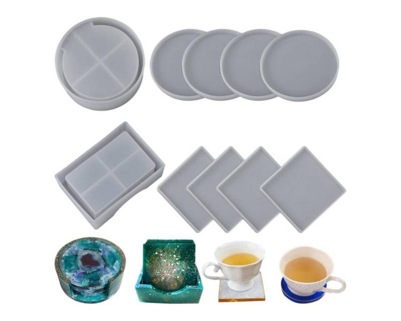 Coonoor Modellierwerkzeug Tablett Untersetzer,DIY Untersetzer Silikonform Kerzenhalter, (10 St) von Coonoor