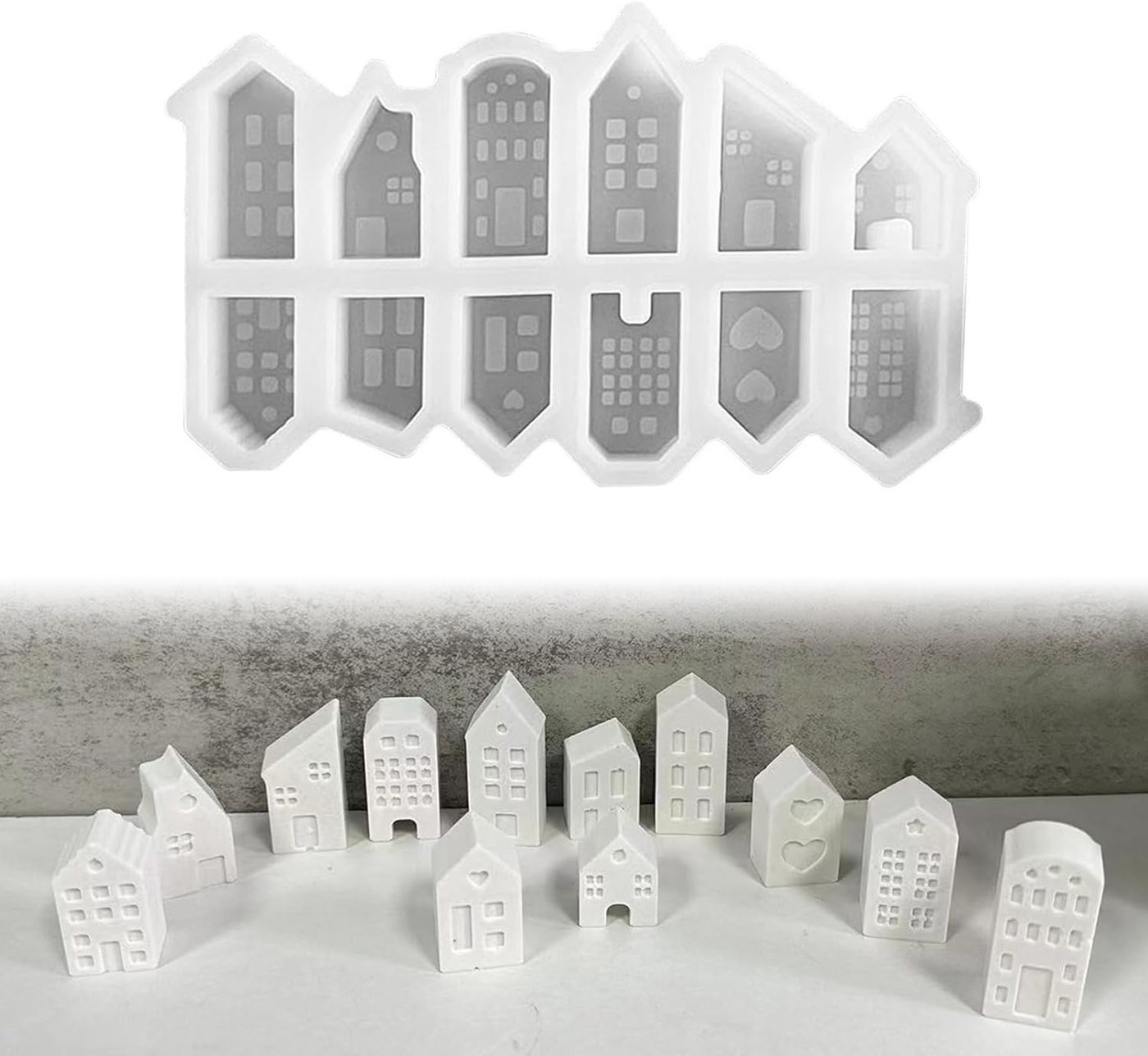 Coonoor Modellierwerkzeug Ostern Gießformen Häuser, 3D Silikonform Gießform Kerzenhalter Coonoor Modellierwerkzeug Ostern Gießformen Häuser, 3D Silikonform Gießform Kerzenhalter von Coonoor