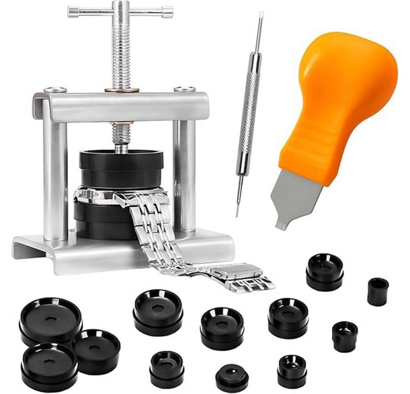Coonoor Multitool Uhrenpresse, Uhr Presse Set Uhrenschließer Einpresswerkzeug, Feinmechaniker Uhrenwerkzeug mit Matrizen Nur für runde Zifferblätter Coonoor Multitool Uhrenpresse, Uhr Presse Set Uhrenschließer Einpresswerkzeug, Feinmechaniker Uhrenwerkzeug mit Matrizen Nur für runde Zifferblätter von Coonoor