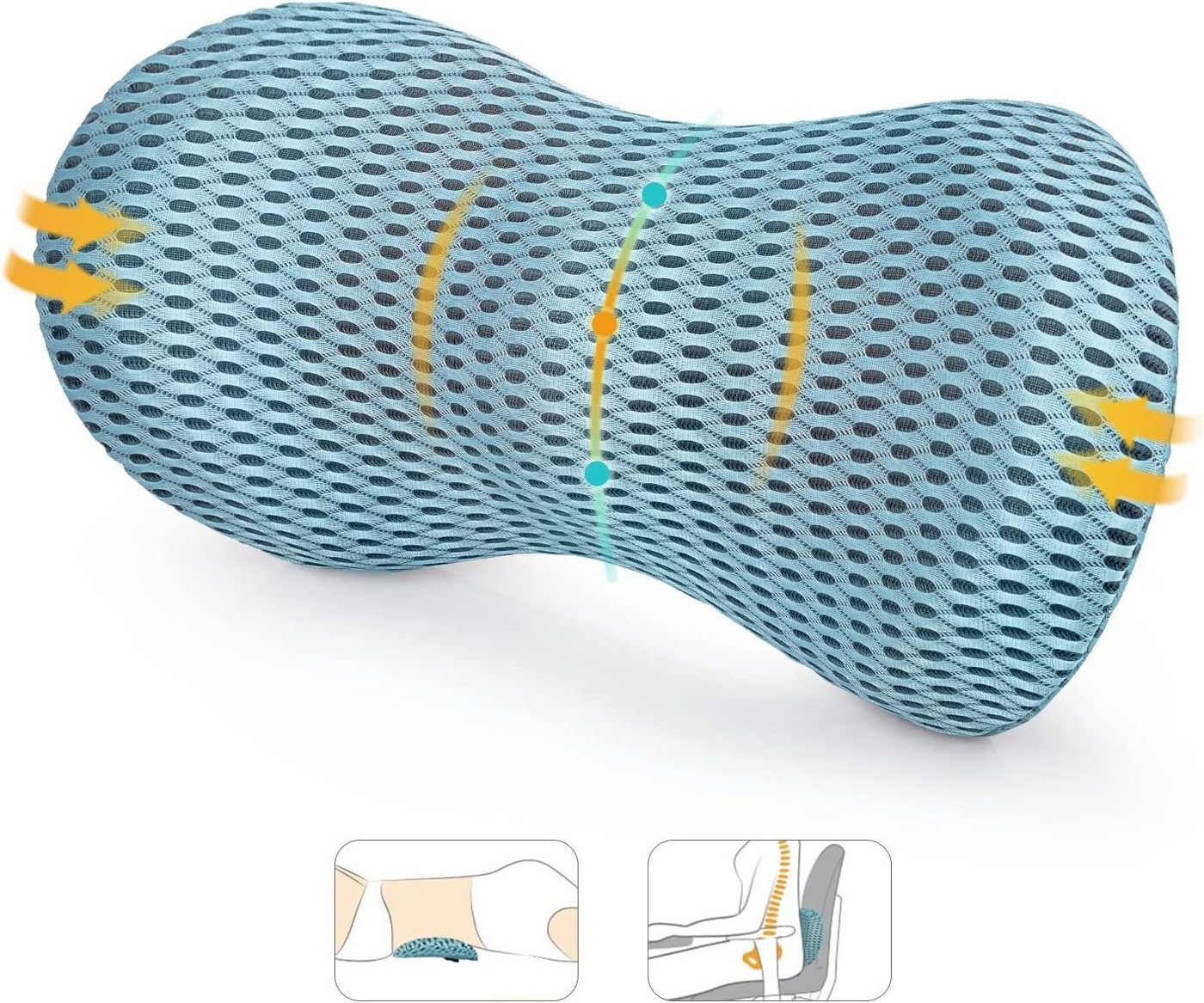 Coonoor Rückenkissen Lendenstützkissen Memory Foam Rückenlehnenstützkissen, 1-tlg., Linderung von Rückenschmerzen Büro- und Autositz-Rückenlehnen-Kissen von Coonoor