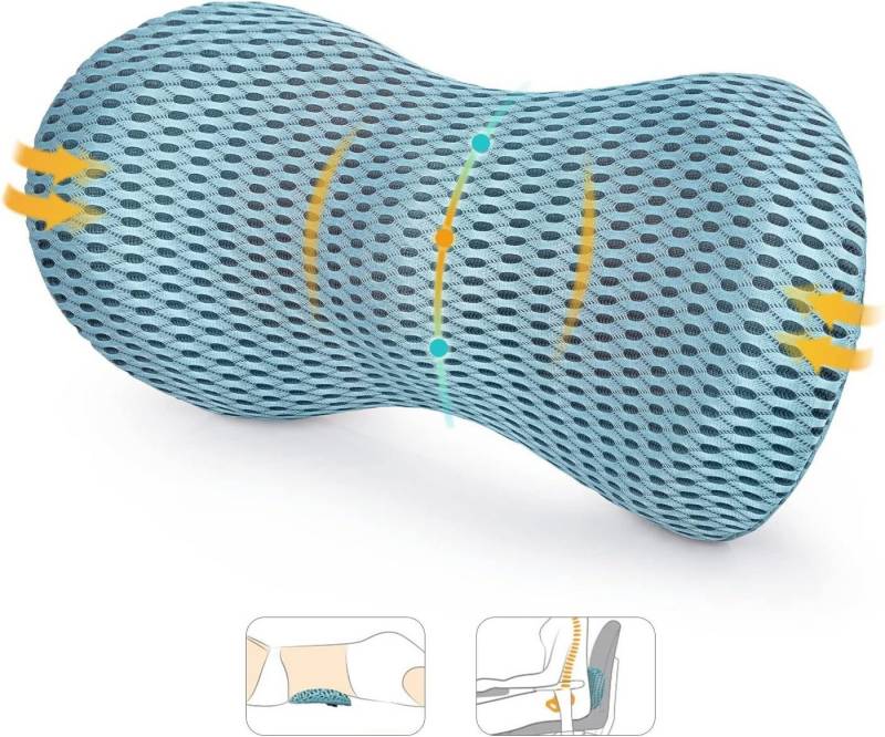Coonoor Rückenkissen Lendenstützkissen Memory Foam Rückenlehnenstützkissen, 1-tlg., für Bürostuhl und Autositz von Coonoor