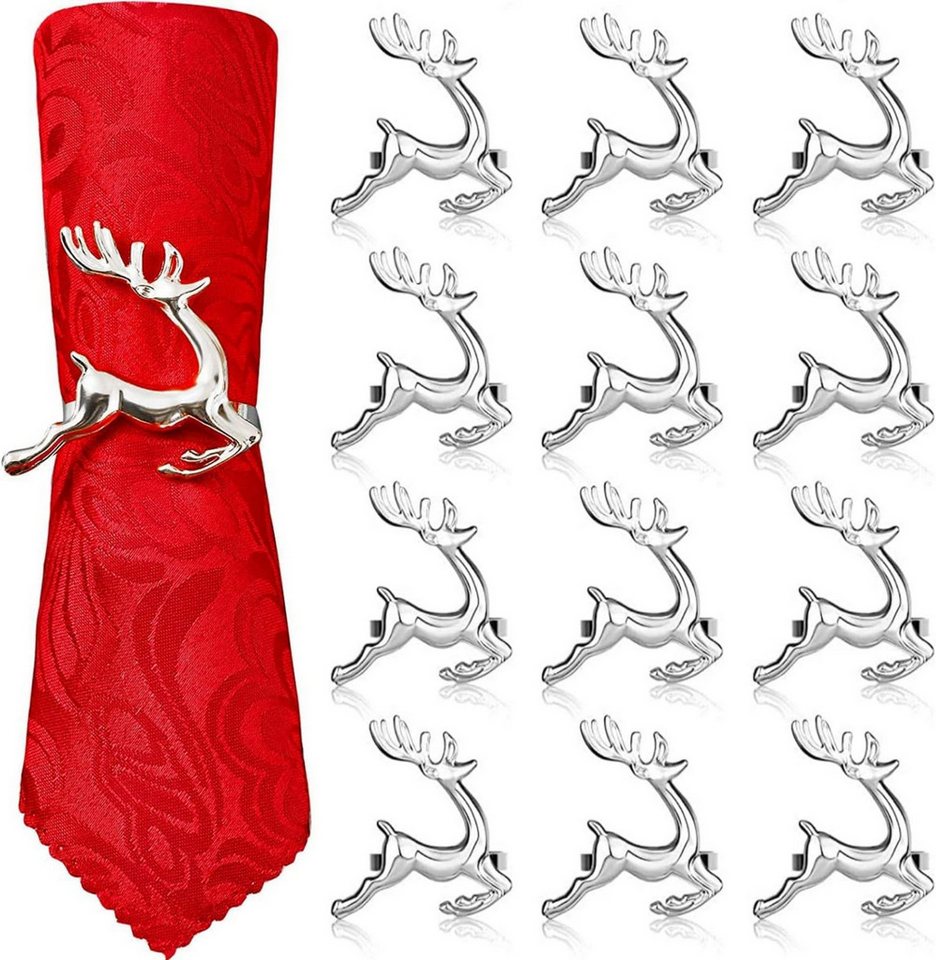 Coonoor Serviettenring 12 Stück Hirsch Serviettenringe, Serviettenringe für Weihnachten, (12-tlg) von Coonoor