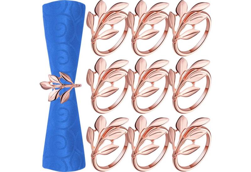 Coonoor Serviettenring Serviettenringe, Metall Serviettenschnallen, Blätter Serviettenhalter, (24-tlg), Elegante Servietten Schnallen, Napkin Rings von Coonoor