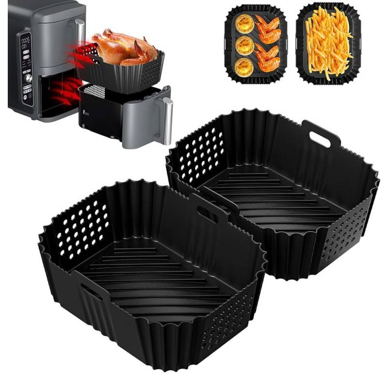 Coonoor Silikonform 2 Stück Airfryer Zubehör Heißluftfritteuse Silikonform, für Ninja Double Stack XL SL400EU von Coonoor