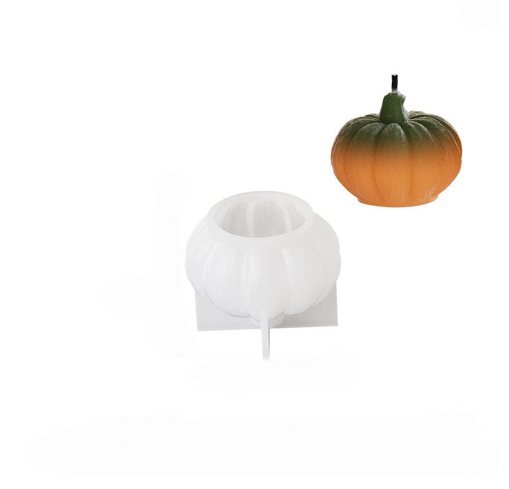 Coonoor Silikonform 3 Stück Kürbis Silikonformen Kerzen,3D Silikonformen Gießformen, (Halloween DIY Kürbis Silikonformen Kerzenform 1-tlg), für Duftkerze Handgefertigte Seife Herbstdeko Erntedankfest Halloween von Coonoor