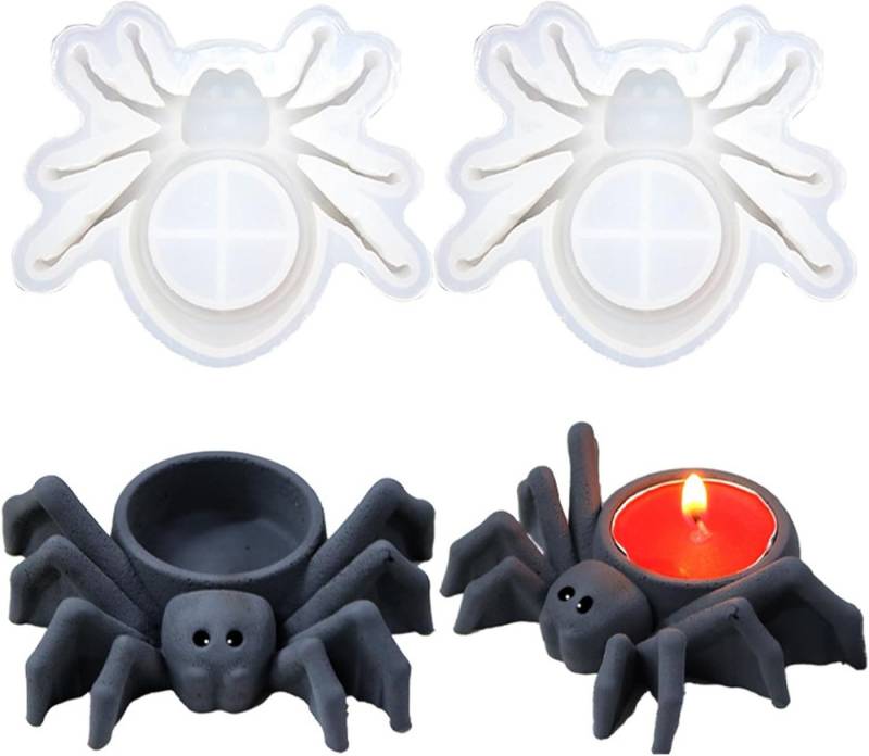 Coonoor Silikonform Halloween Spinne Silikonformen, DIY Kerzenhalter-Gießform, (2-tlg) von Coonoor
