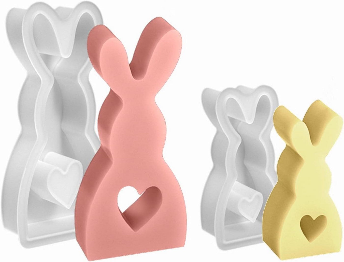 Coonoor Silikonform Ostern Kaninchen Silikonformen, DIY Kerzenhalter-Gießform, (2-tlg) von Coonoor