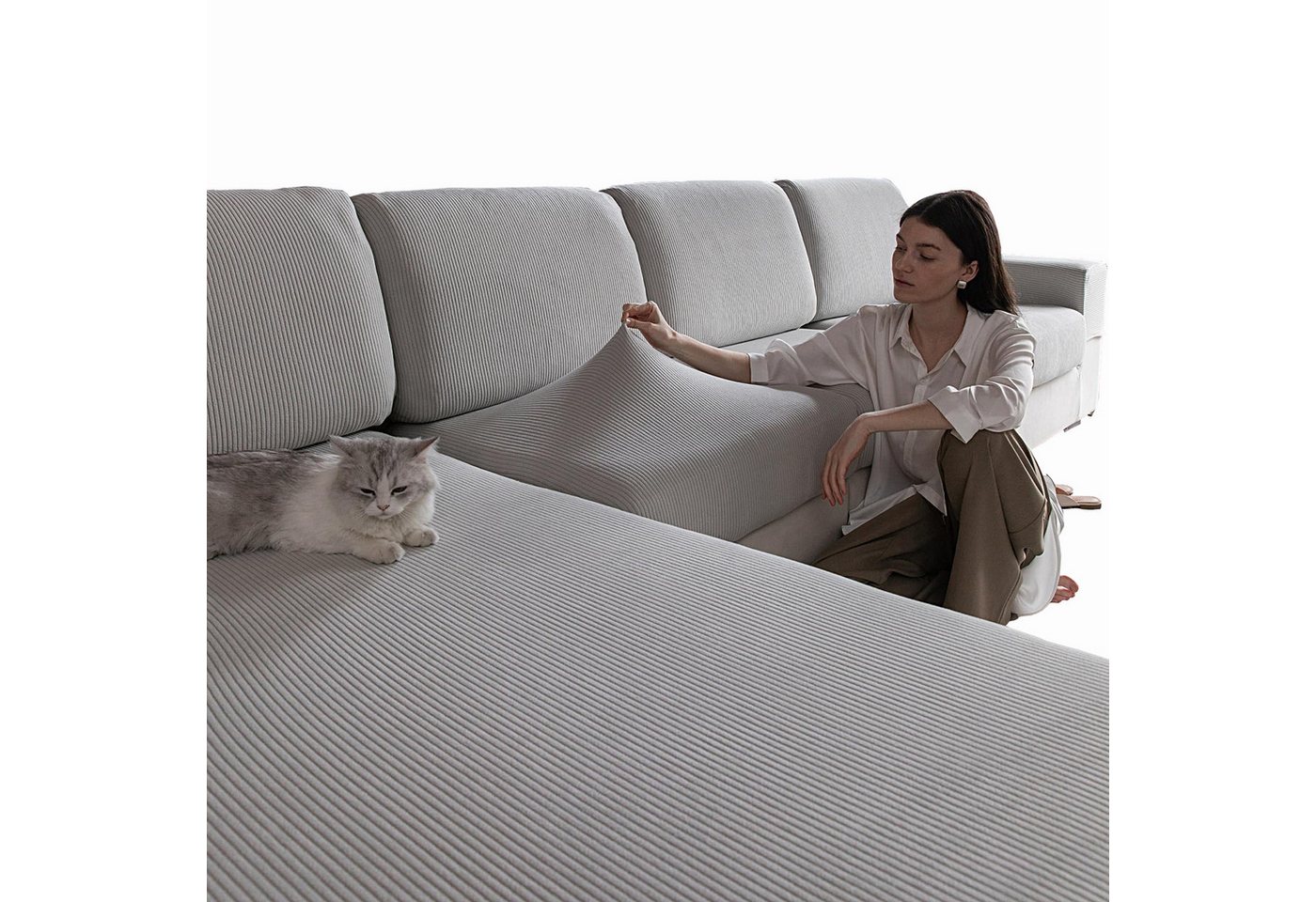 Coonoor Sofahusse 1/2/3/4 Sitz, Stretch Sofa Sitzkissenbezug, Rutschfester Sofa Überzug, Waschbarer Sofabezug, Universeller Couch Überzug, Pflegeleicht Coonoor Sofahusse 1/2/3/4 Sitz, Stretch Sofa Sitzkissenbezug, Rutschfester Sofa Überzug, Waschbarer Sofabezug, Universeller Couch Überzug, Pflegeleicht von Coonoor