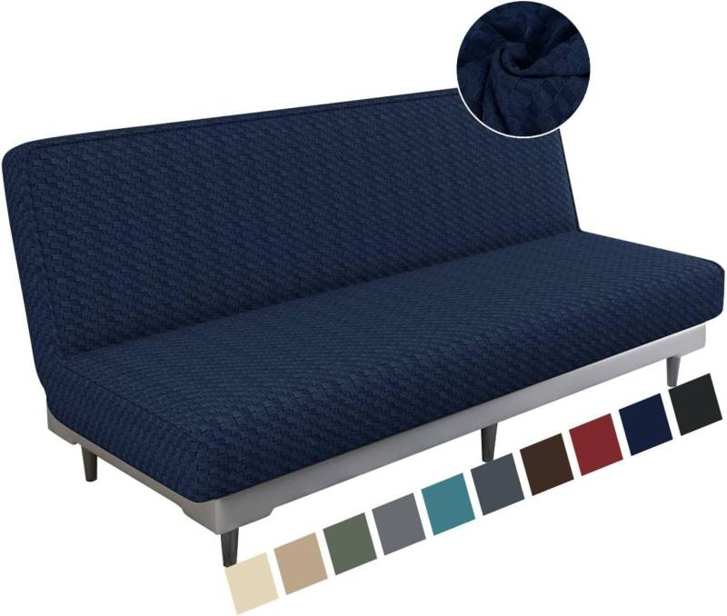 Coonoor Sofahusse Armlose Futon Abdeckung, Hoher Stretch Futon Schutz, für Faltendes Schlafsofa Anti-Rutsch Sofabezug ohne Armlehne von Coonoor