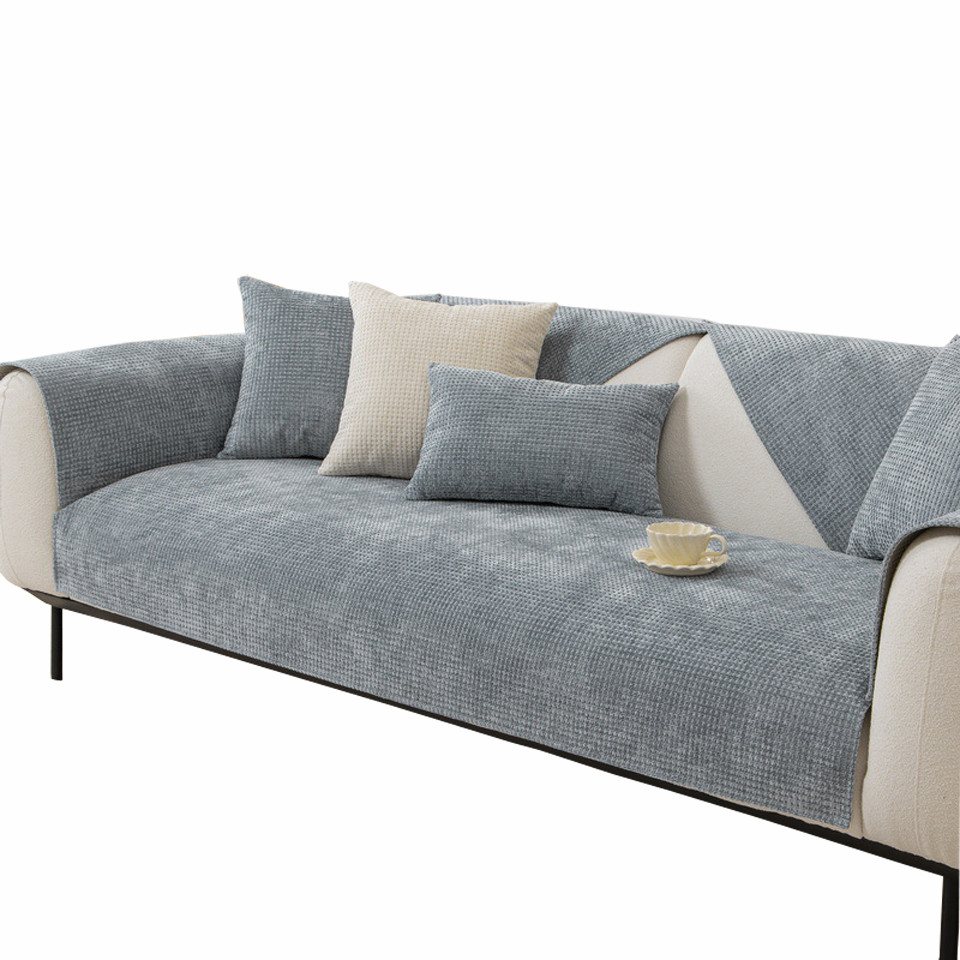 Coonoor Sofahusse Hussen-Set Sofa Abdeckung Kissen Chenille-Sofabezug für 1/2/3/4 Sitze, rutschfest L Form Sofaüberwurf von Coonoor