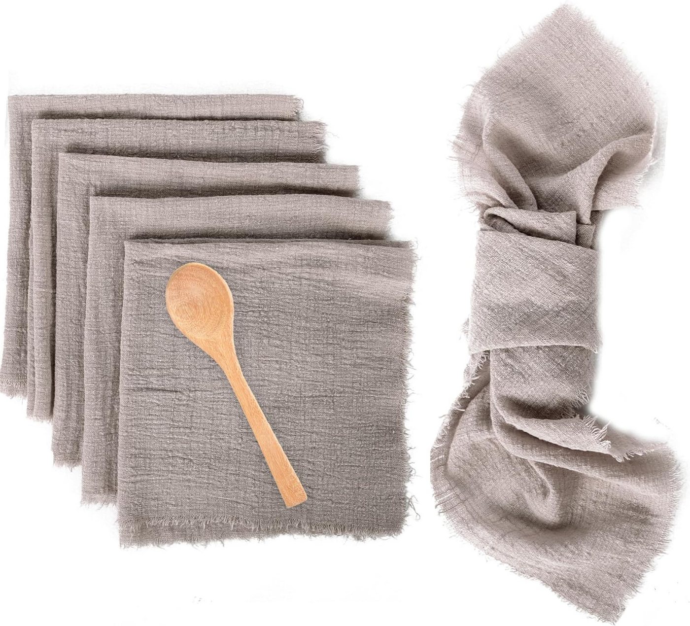 Coonoor Stoffserviette 6 Stück Gaze-Krepp-Stoffservietten,Tischdorf 46*46 cm Coonoor Stoffserviette 6 Stück Gaze-Krepp-Stoffservietten,Tischdorf 46*46 cm von Coonoor