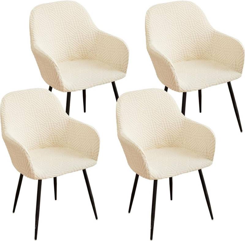 Coonoor Stuhlhusse Stuhlhussen Stretch Stuhlbezug Sesselbezug 2/4er Set, Schwingstühle mit Armlehnen Abnehmbare Schonbezug von Coonoor