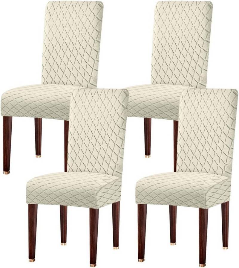 Coonoor Stuhlhusse geschwungener Stuhlbezug,Elastischer Jacquard-Esszimmerstuhlbezug von Coonoor