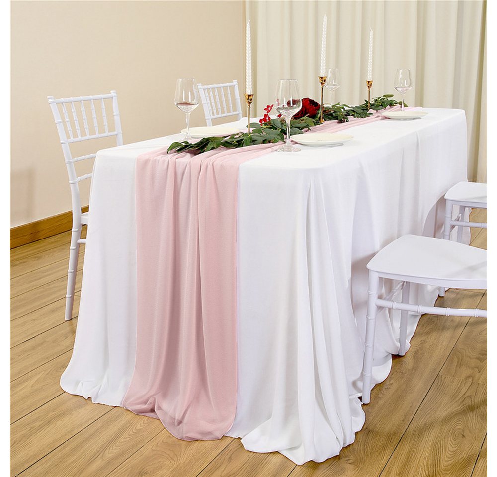 Coonoor Tischläufer Chiffon-Plain-Weave-Tischfahne dekorativer Tablecloth (1-tlg), Küche Tischdekoration Urlaub Hochzeit Party Geburtstag Dekoration von Coonoor