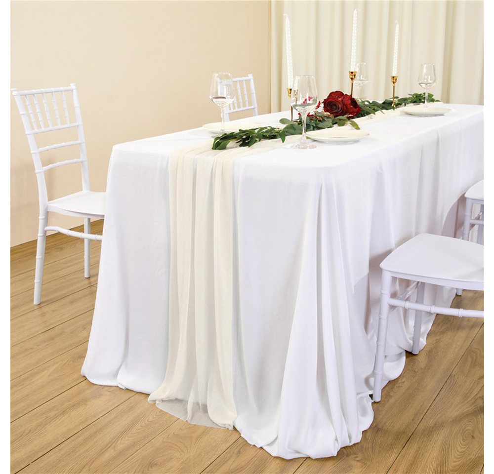 Coonoor Tischläufer Chiffon-Plain-Weave-Tischfahne dekorativer Tablecloth (1-tlg), Küche Tischdekoration Urlaub Hochzeit Party Geburtstag Dekoration von Coonoor