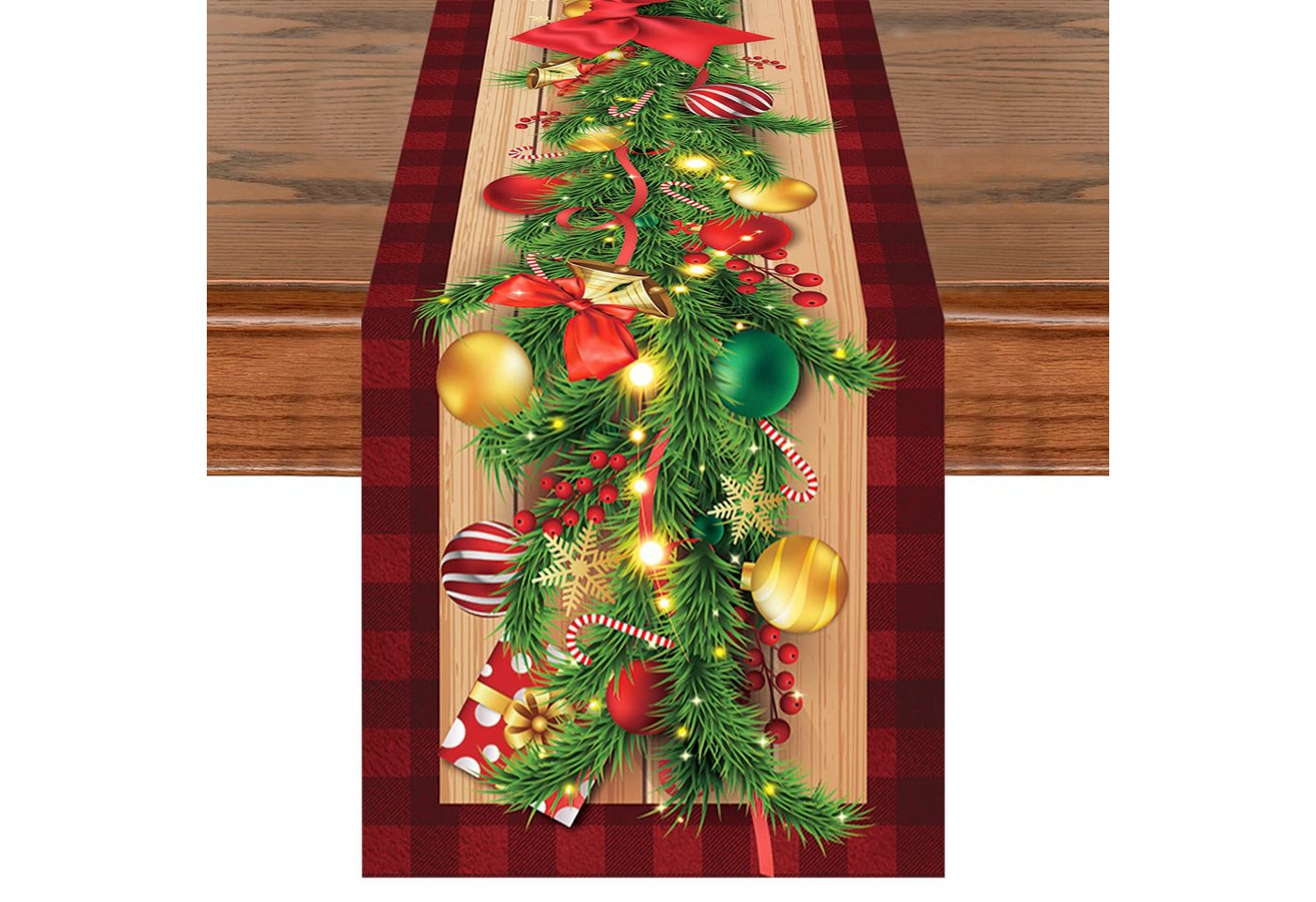 Coonoor Tischläufer Tischdecke Winter Weihnachten Dekoration, Waschbar Tischwäsche (1-tlg), Esszimmer Küche Rechteckiger Dekorativer Tischläufer von Coonoor