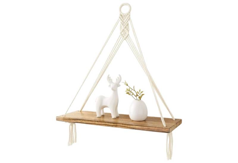 Coonoor Wanddekoobjekt Wandregal, Boho Makramee Holzregal Wandbehang, Handgewebt Wanddeko (1/2 st, 1 St., für Wohnzimmer, Schlafzimmer und Badezimmer Wanddeko) von Coonoor