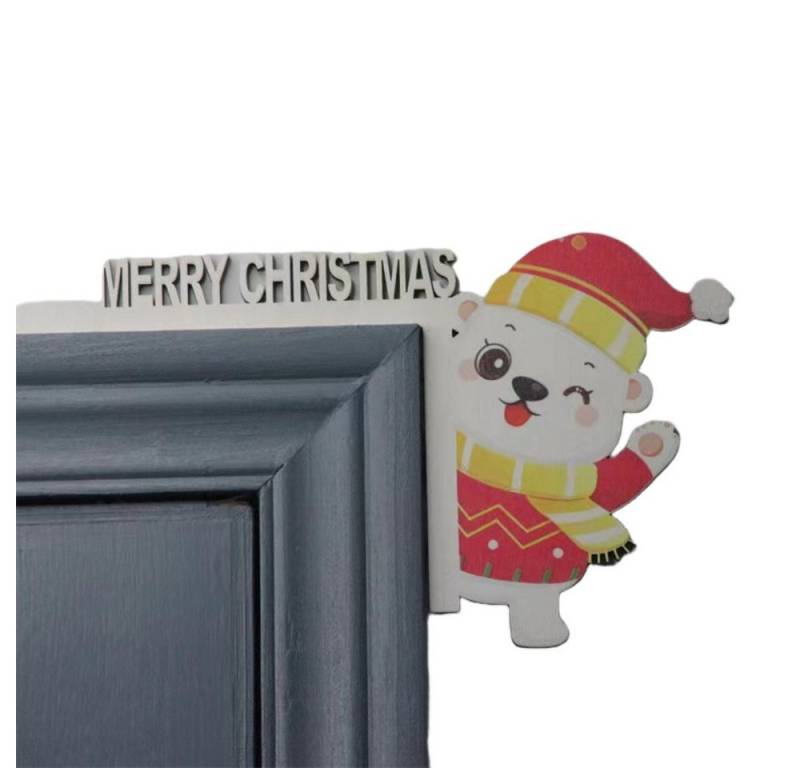 Coonoor Weihnachtsmann Weihnachtsdekorationen Home Decor Holz Rahmen Ecke Dekoration, für Wände Türen und Fenster Weihnachtsecktürrahmen Deko von Coonoor