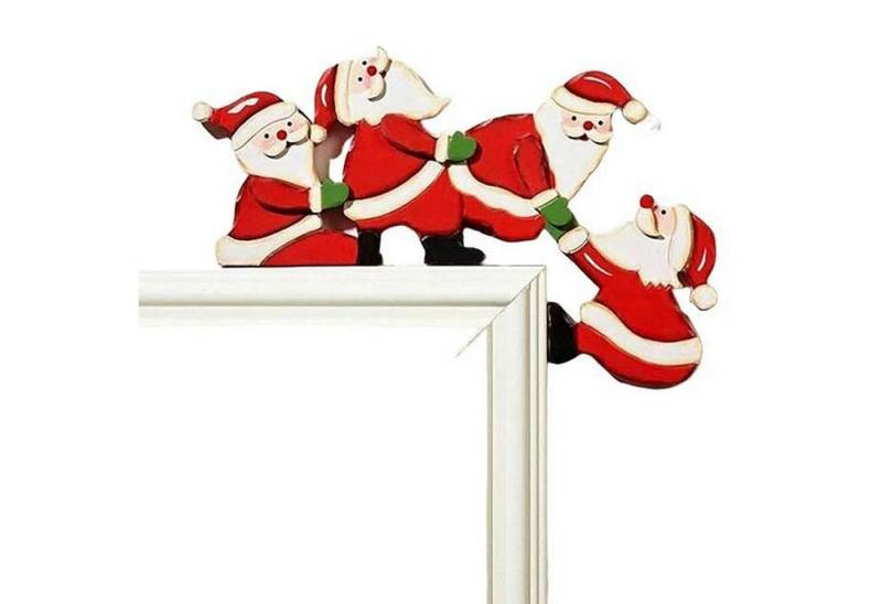 Coonoor Weihnachtsmann Weihnachtsdekorationen Home Decor Holz Rahmen Ecke Dekoration, für Wände Türen und Fenster Weihnachtsecktürrahmen Deko von Coonoor