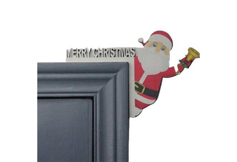 Coonoor Weihnachtsmann Weihnachtsdekorationen Home Decor Holz Rahmen Ecke Dekoration, für Wände Türen und Fenster Weihnachtsecktürrahmen Deko von Coonoor