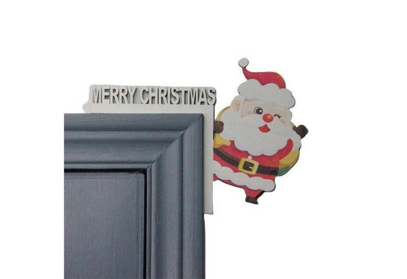 Coonoor Weihnachtsmann Weihnachtsdekorationen Home Decor Holz Rahmen Ecke Dekoration, für Wände Türen und Fenster Weihnachtsecktürrahmen Deko von Coonoor