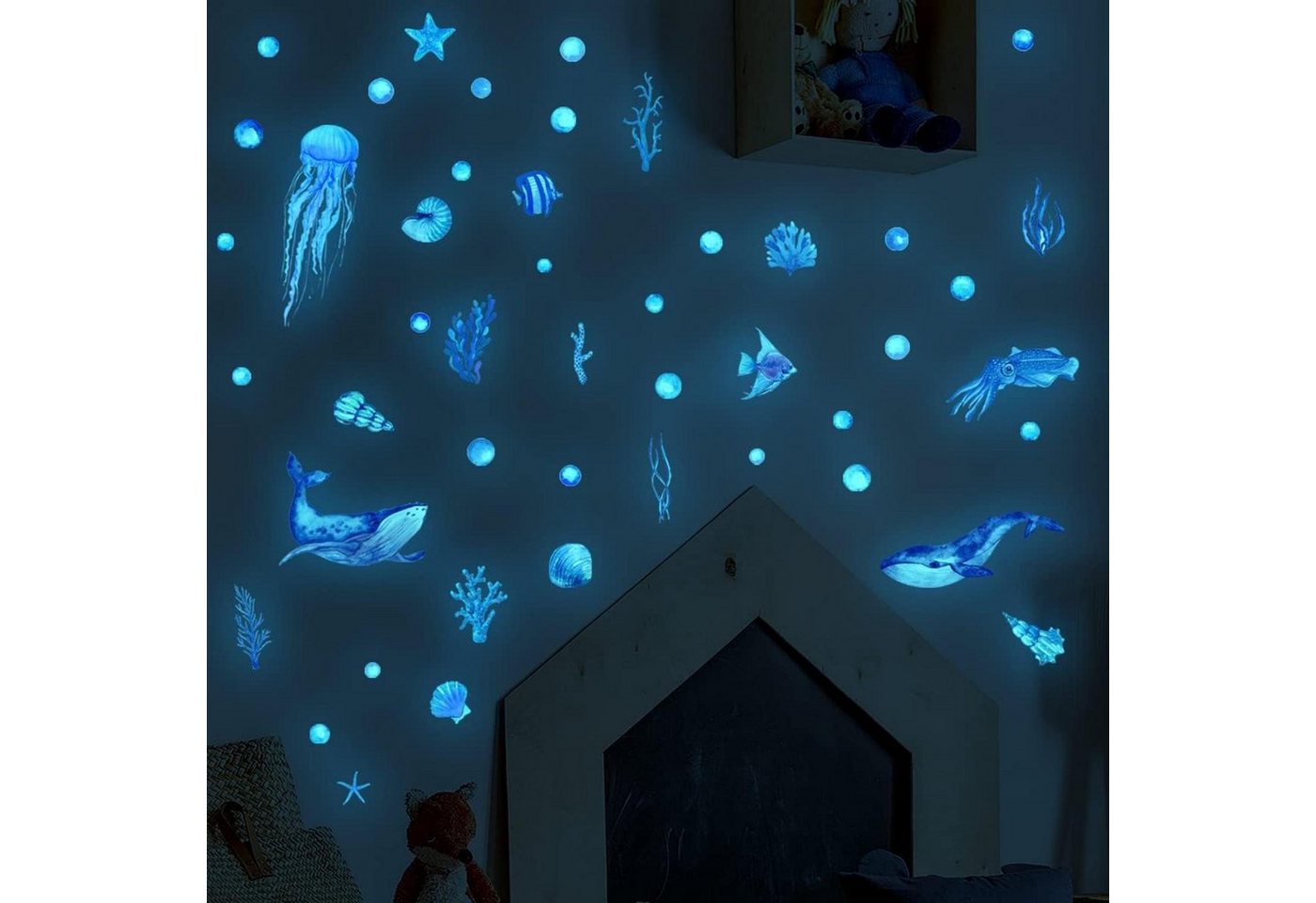 Coonoor Wandsticker selbstklebend Leuchtsticker Wandtattoo,für Kinderzimmer Schlafzimmer (2 St) von Coonoor