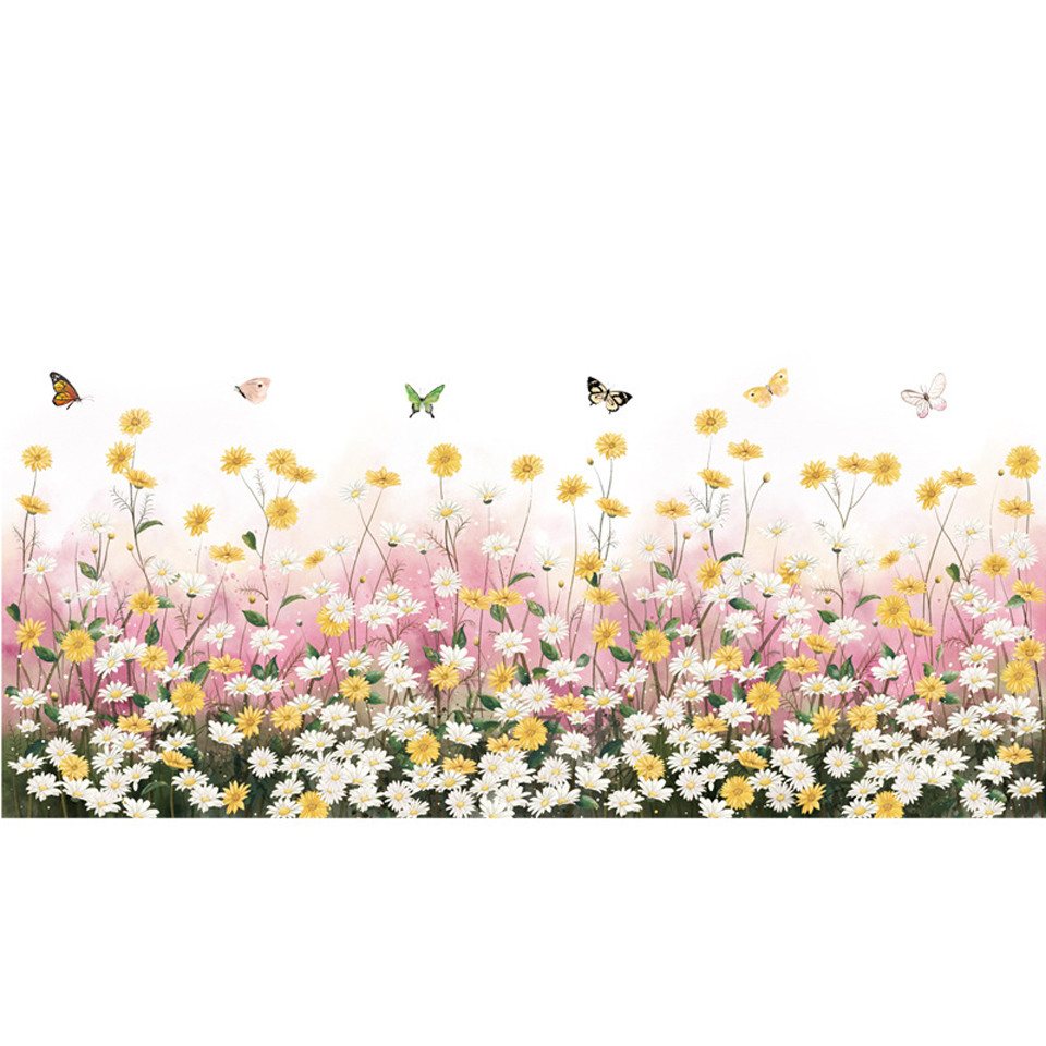 Coonoor Wandtattoo Blumen Wandaufkleber Wildblume Wandsticker (2 St), Schlafzimmer Wohnzimmer Sofa Hintergrund Wanddeko von Coonoor