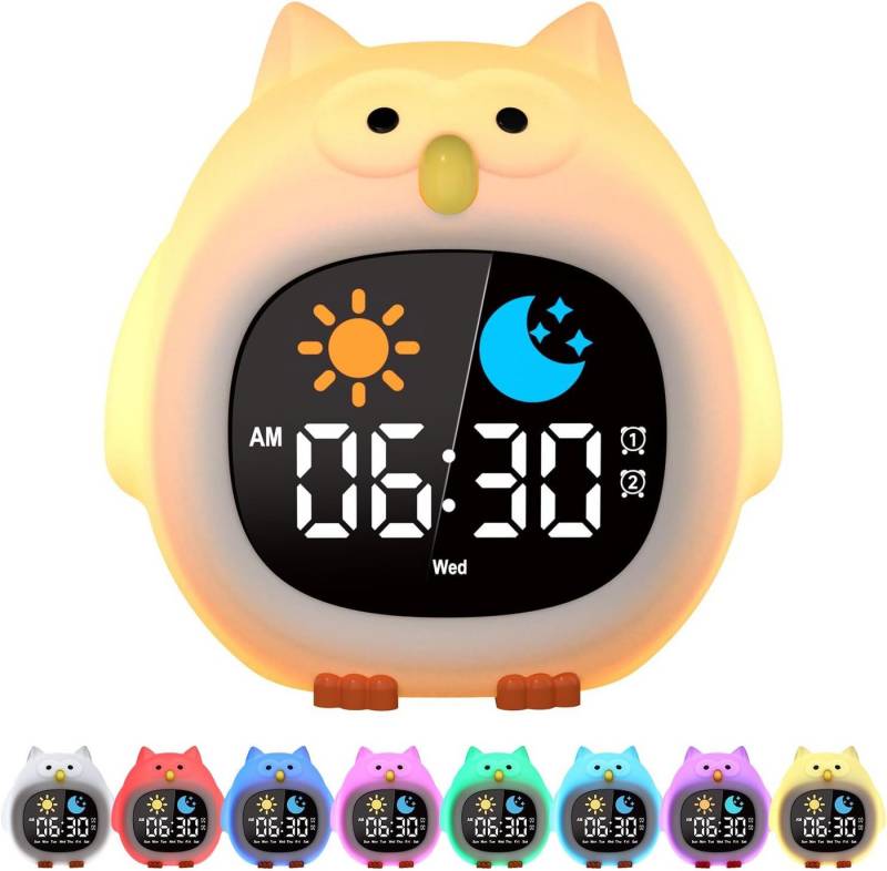 Coonoor Wecker Tischuhr mit Digitalanzeige, 9-Farben Nachtlicht Kinderwecker, Schlaftraining Wecker, Sonnenaufgangswecker mit 6 natürliche Musik Coonoor Wecker Tischuhr mit Digitalanzeige, 9-Farben Nachtlicht Kinderwecker, Schlaftraining Wecker, Sonnenaufgangswecker mit 6 natürliche Musik von Coonoor