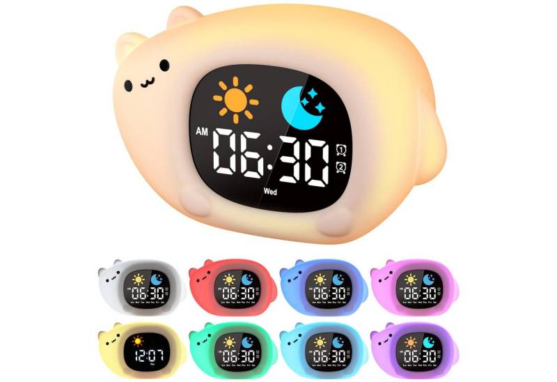Coonoor Wecker Tischuhr mit Digitalanzeige, 9-Farben Nachtlicht Kinderwecker, Schlaftraining Wecker, Sonnenaufgangswecker mit 6 natürliche Musik Coonoor Wecker Tischuhr mit Digitalanzeige, 9-Farben Nachtlicht Kinderwecker, Schlaftraining Wecker, Sonnenaufgangswecker mit 6 natürliche Musik von Coonoor