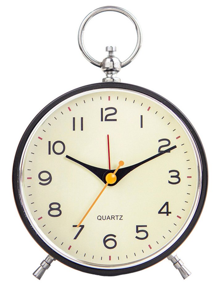 Coonoor Wecker Wecker rund analog mit Licht, ohne Ticken, Vintage, Schlummertaste von Coonoor