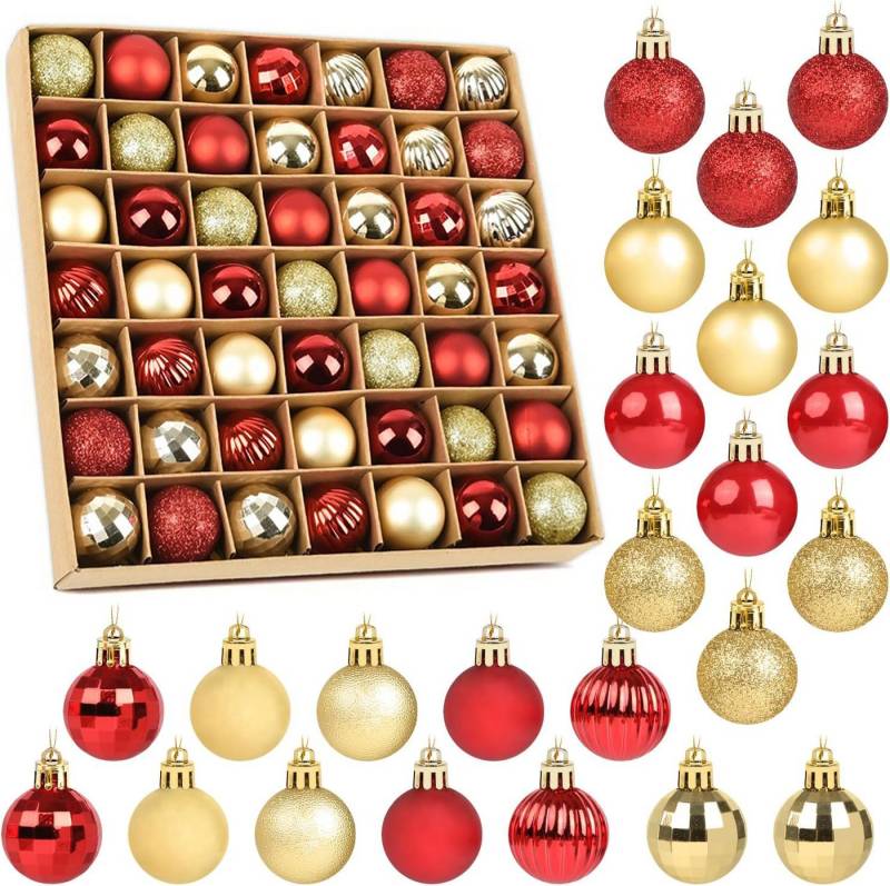 Coonoor Weihnachtsbaumkugel 49 Stück 3 cm Weihnachtsbaumkugeln, Weihnachtsbaumschmuck (24 St), bruchsichere Weihnachtskugeln, für Weihnachtsbaumdekoration von Coonoor