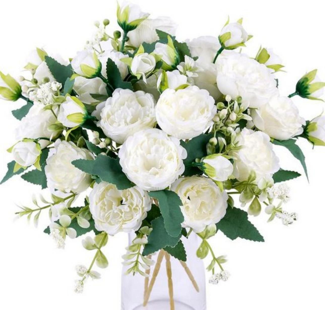 Kunstblumenstrauß Pfingstrose Künstliche Blumen Weiße Blumen Seidenpfingstrosen, Coonoor Kunstblumenstrauß Pfingstrose Künstliche Blumen Weiße Blumen Seidenpfingstrosen, Coonoor von Coonoor