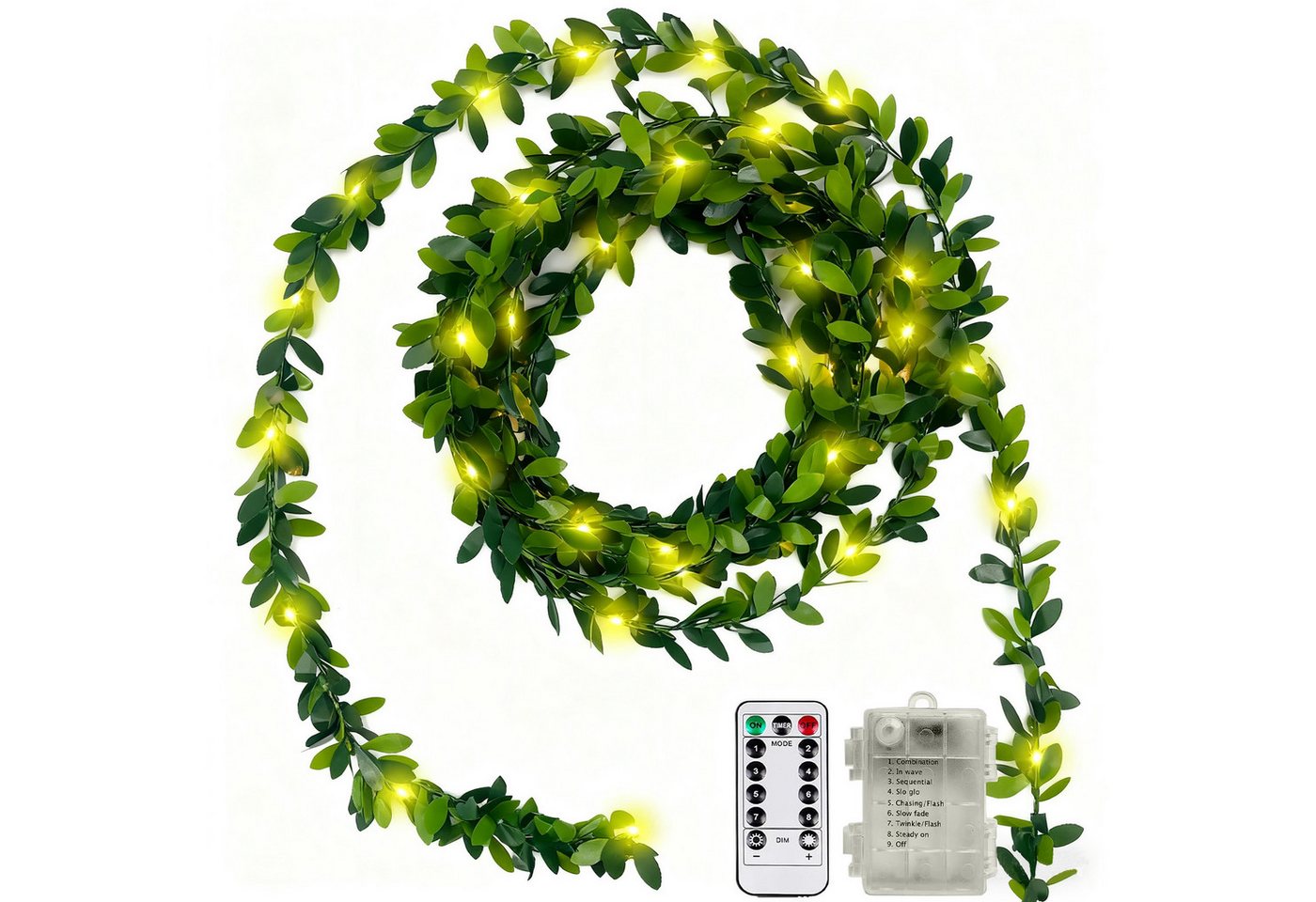 Kunstranke Efeu Künstlich Batteriebetriebene Lichterkette mit Ranken, Efeu, Coonoor, Girlande Hängend für Hochzeit, Garten, Weihnachten, Heimdekoration Kunstranke Efeu Künstlich Batteriebetriebene Lichterkette mit Ranken, Efeu, Coonoor, Girlande Hängend für Hochzeit, Garten, Weihnachten, Heimdekoration von Coonoor