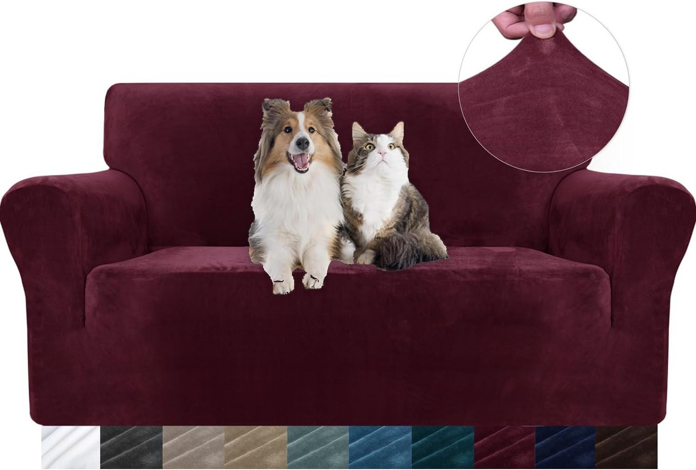 Sofahusse 1/2/3/4 Sitzer Sofabezug, Modern Sofaüberwurf Elastische Couchbezug, Coonoor, waschbarer, mit Armlehne, Protector für Hunde Haustiere von Coonoor
