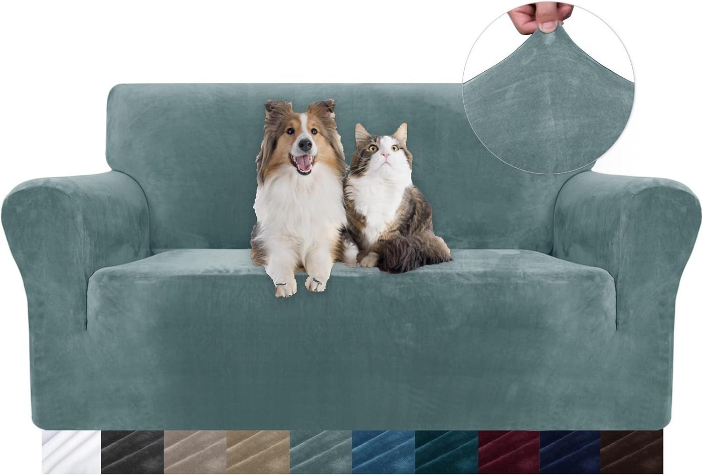 Sofahusse 1/2/3/4 Sitzer Sofabezug, Modern Sofaüberwurf Elastische Couchbezug, Coonoor, waschbarer, mit Armlehne, Protector für Hunde Haustiere von Coonoor