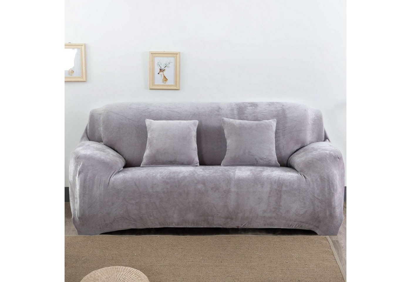 Sofahusse Ecksofa L Form Stretch Plüsch Sofa Überzug Universal Couchbezug, Coonoor, Für 1/2/3/4 Sitzer (L Form Ecksofa Erfordert Zwei) von Coonoor