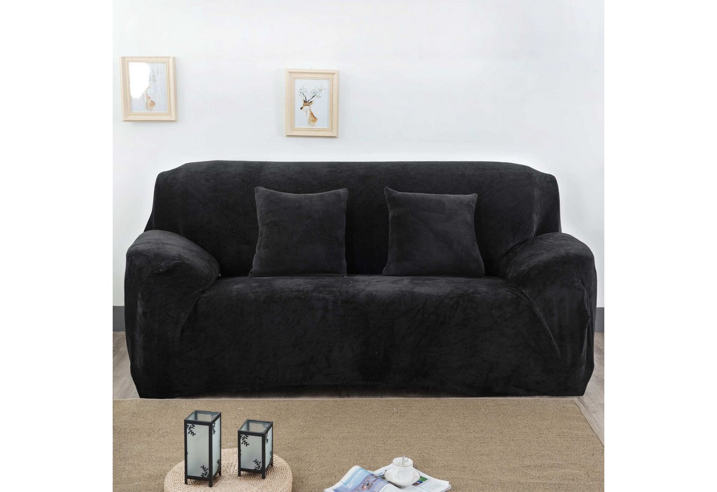 Sofahusse Ecksofa L Form Stretch Plüsch Sofa Überzug Universal Couchbezug, Coonoor, Für 1/2/3/4 Sitzer (L Form Ecksofa Erfordert Zwei) von Coonoor
