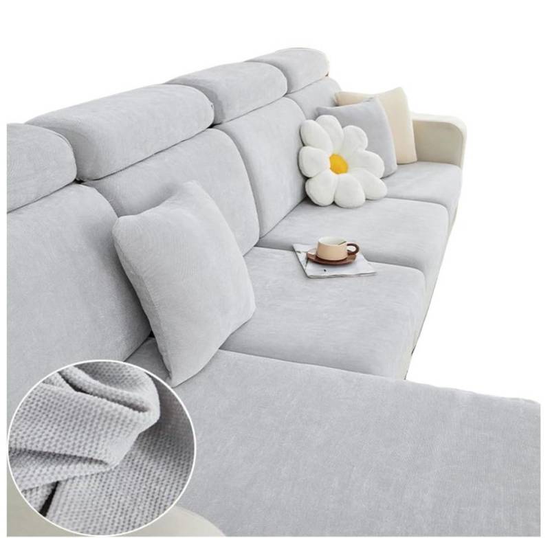 Coonoor Sofahusse Sofabezug Ecksofa L Form Stretch Chenille Sofa, Überzug Universal Couchbezug von Coonoor