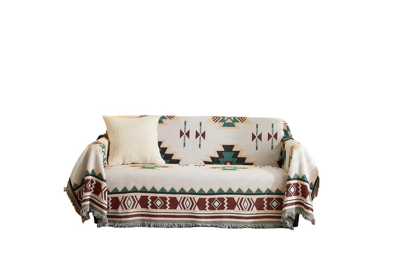 Sofaschoner Decken Kuscheldecke Tagesdecke Sommerdecke Boho Coonoor, Beige,Ideal Fürs Sofa,Teppich, Sessel,Tagesdecke,Tischdecken von Coonoor