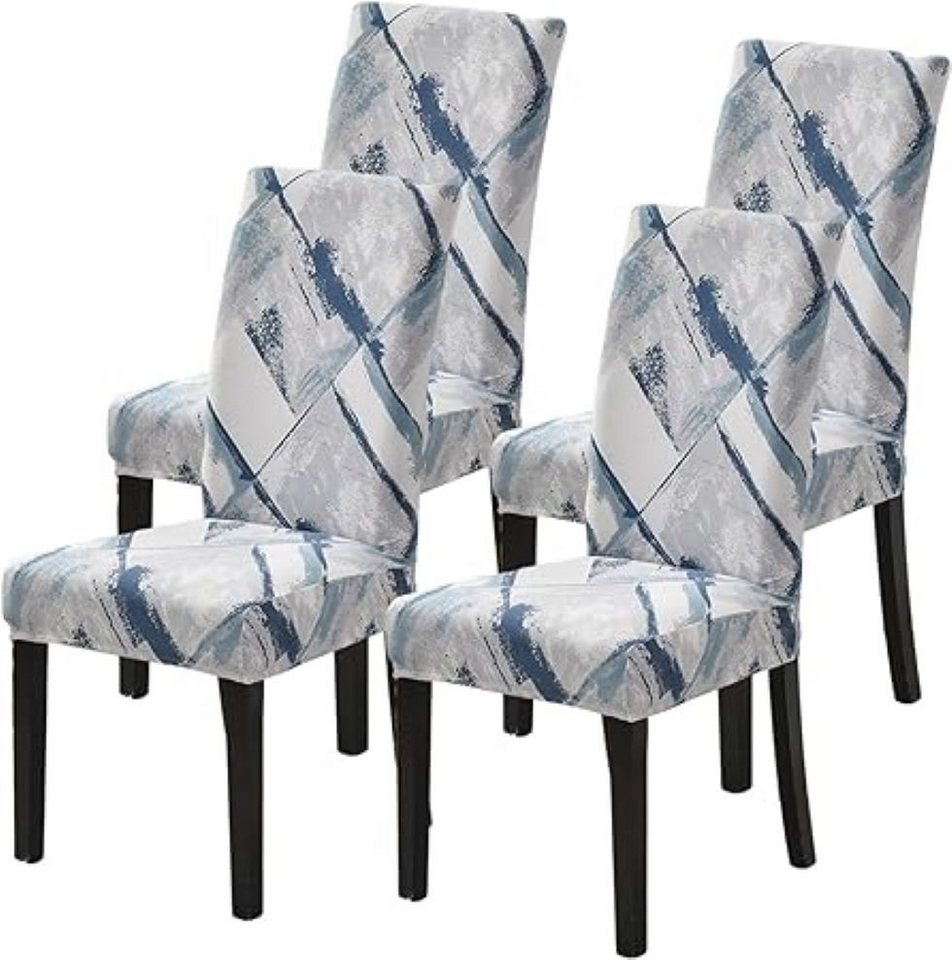 Stuhlbezug 4/6-teiliges Set von hochpassenden, elastischen Küchenstuhlbezügen, Coonoor, Stretch Abnehmbare Waschbar Stuhlbezug von Coonoor