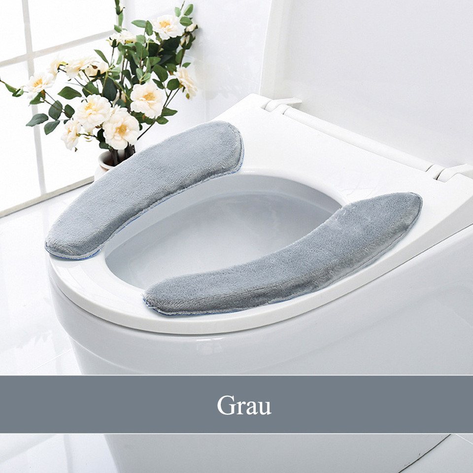 WC-Deckelbezug 2 PCS Toilettensitzbezug Weich, Toilettensitzauflagen Waschbar Coonoor, Wc Sitz Kissen Pads Wc Sitzbezüge Warm Toilettensitzbezug Plüsch von Coonoor