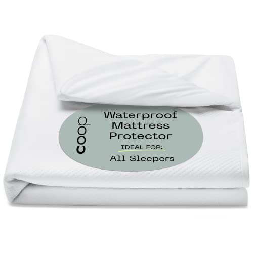 Coop Home Goods Waren Ultra-Luxe Bambus abgeleitet Viskose Rayon Matratzenschoner Pad Cover - Kühlung wasserfest hypoallergen Topper voll Weiss von Coop Home Goods