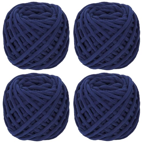 Coopay Chunky Wolle zum Häkeln, 4 x 90g Dicke Wolle zum Stricken Dickes Garn, Plüschgarn Wolle zum Stricken, Weich Wolle Dickes Garn Flauschig für Decken, Schals, Puppen - Marineblau Coopay Chunky Wolle zum Häkeln, 4 x 90g Dicke Wolle zum Stricken Dickes Garn, Plüschgarn Wolle zum Stricken, Weich Wolle Dickes Garn Flauschig für Decken, Schals, Puppen - Marineblau von Coopay