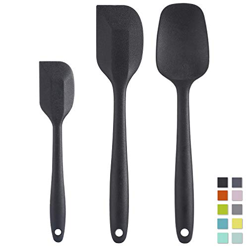 Cooptop Silikon-Spatel-Set – Gummi-Spatel °C °C hitzebeständiger Backlöffel und Spatel (schwarz) von Cooptop