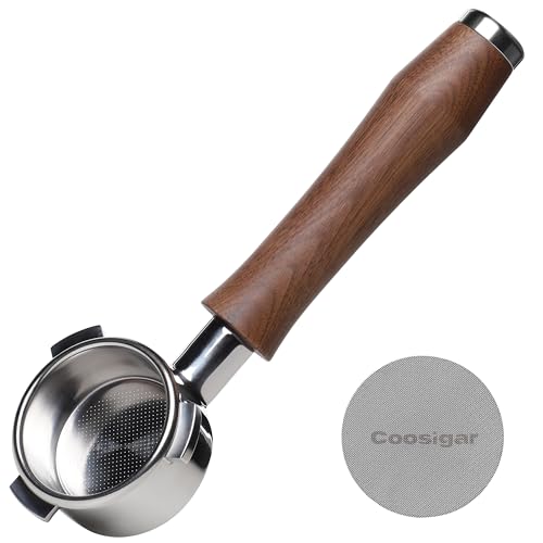 Coosigar Siebträger mit Pucksieb, 54 mm, passend für 54 mm Breville Maschinen, Siebträger aus Edelstahl und Griff aus Walnussholz, Espressomaschinen-Zubehör, BPWBB54 Coosigar Siebträger mit Pucksieb, 54 mm, passend für 54 mm Breville Maschinen, Siebträger aus Edelstahl und Griff aus Walnussholz, Espressomaschinen-Zubehör, BPWBB54 von Coosigar